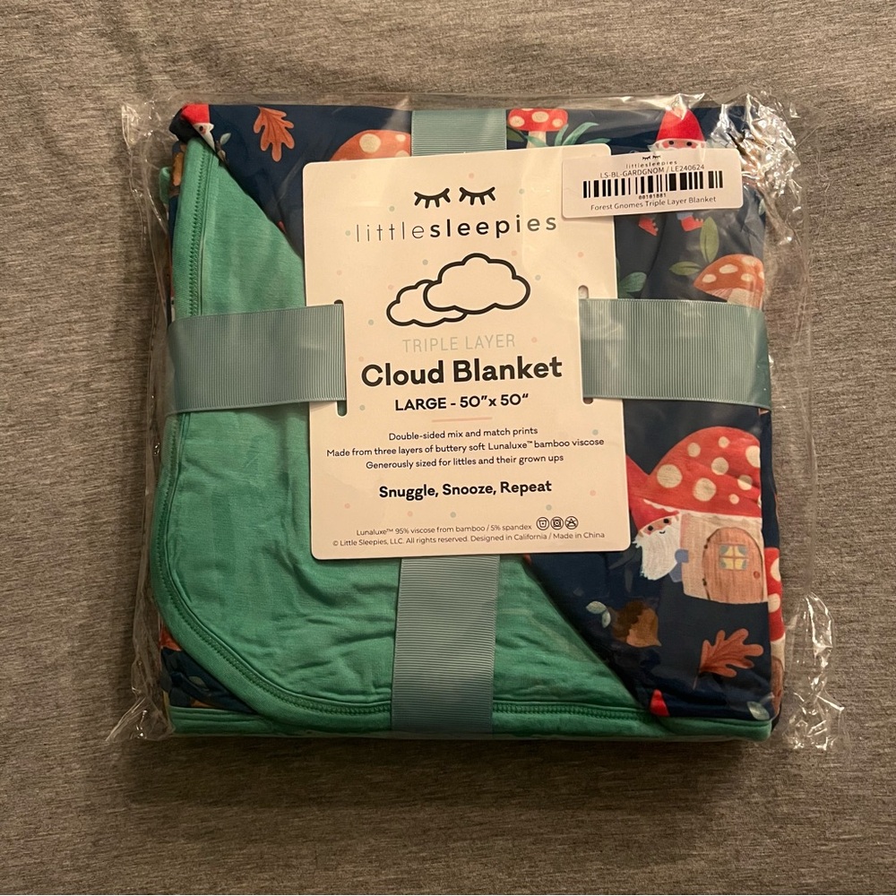 Little Sleepies Woodland Gnomes Cloud Blanket